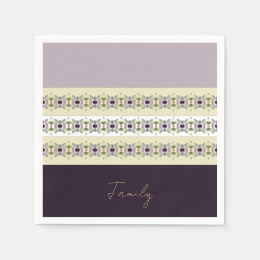 Plum Mauve en Beige Servet (Voorkant)