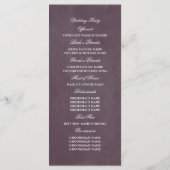 Plum Mauve en Lila  Flora Trouwprogramma Programmakaart (Achterkant)