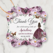 Plum Mauve Floral Butterflies Brunette Princess