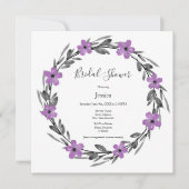 Plum Mauve Grey Black Waterverf Floral Wreate Kaart (Voorkant)