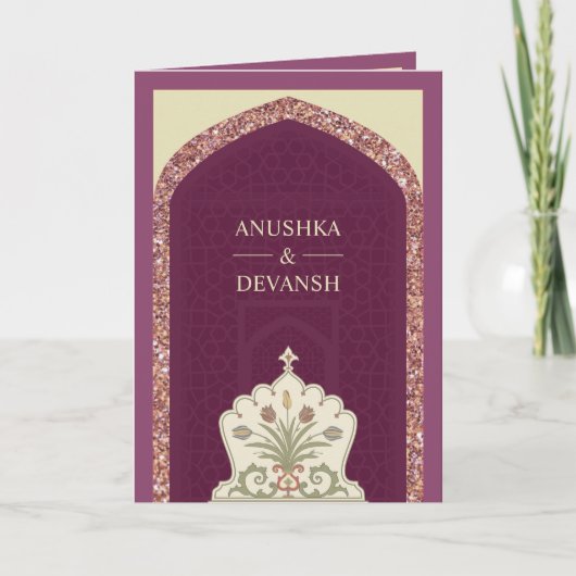 Plum Mauve Roos Gold All in One Indian Wedding (Voorkant)