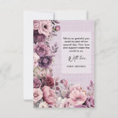 Plum Mauve Waterverf Floral Wedding Bedankt (Achterkant)