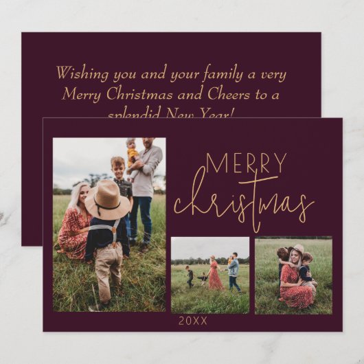 Plum MERRY Vakantie Kerst Kaart (Voorkant / Achterkant)