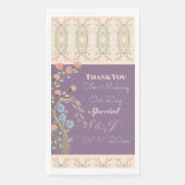 Plum met pastel artsy bloem patroon servet (Voorkant)