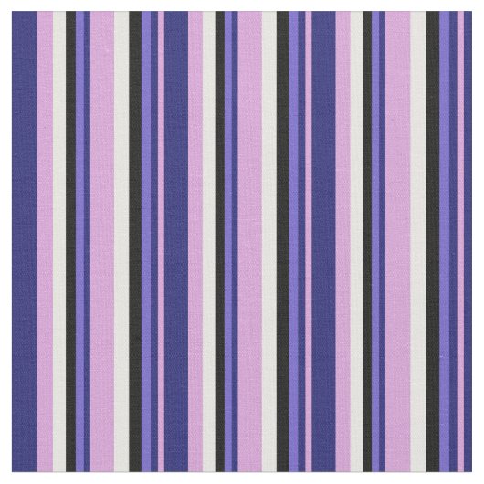 Plum, Midnight Blue, Slate Blue, Black & White Stof (Close Up)