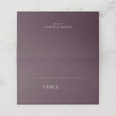 Plum Minimalist Typography Classic Wedding Plaatskaartje (Buitenkant ongevouwen)