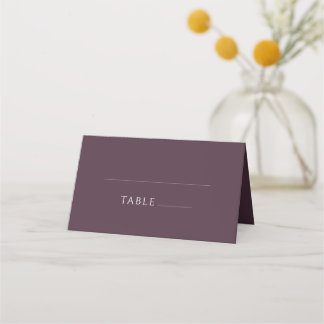 Plum Minimalist Typography Classic Wedding Plaatskaartje