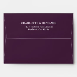 Plum Modern Custom Wedding 5.25x7.25 Envelop
