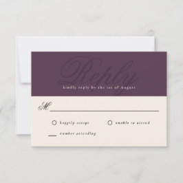Plum Modern Elegant Minimaal Monogram RSVP