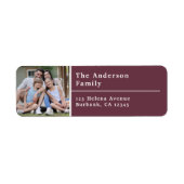 Plum Modern Photo Return Label (Voorkant)