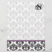 Plum Monogram Damask (Voorkant)