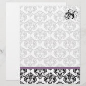 Plum Monogram Damask (Voorkant / Achterkant)