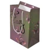 Plum Moss "Happy Birthday" 3D Butterflies Medium Cadeauzakje (Voorkant Gekanteld)