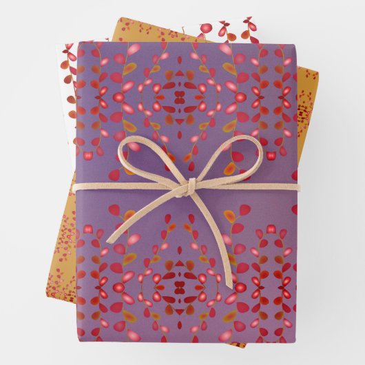 Plum Mosterd Gouden Blad Verpakkingsdocument Inpakpapier Vel (In situ)