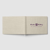 Plum Natural Burlap Texture Wedding Guest Books Gastenboek (Volledig)