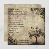 Plum Nieuw Leven Vintage bruiloft uitnodiging (Voorkant / Achterkant)