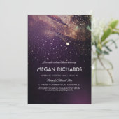 Plum Night Gold Shooting Star Vrijgezellenfeest Kaart (Staand voorkant)