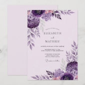 Plum Noble Spring Wedding Kaart (Voorkant / Achterkant)