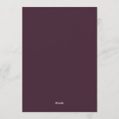 Plum Nocturnal Anemone Wedding Kaart (Achterkant)