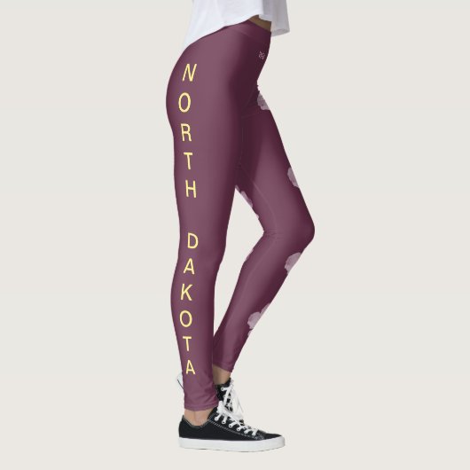Plum North Dakota State Flower Wilde Roos Leggings (Rechts)