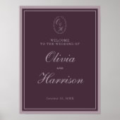 Plum Old Money Wedding Welcome Sign Poster (Voorkant)