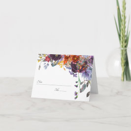 Plum Oranje Floral Personalised Table Number Bedankkaart