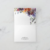 Plum Oranje Floral Personalised Table Number Bedankkaart (Binnen)