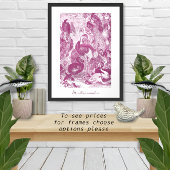 Plum Ostrich Illustratie Struthio camelus Poster