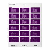 Plum Paars Address Sticker (Full Sheet)