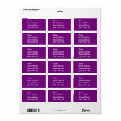 Plum Paars Address Sticker (Full Sheet)