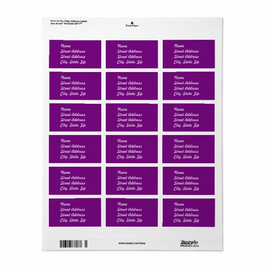 Plum Paars Address Sticker (Full Sheet)