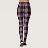 Plum Paars Black Buffalo Check Pset Pattern Leggings (Achterkant)
