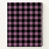 Plum Paars Black Buffalo Check Pset Personated Notitieboek (Achterkant)
