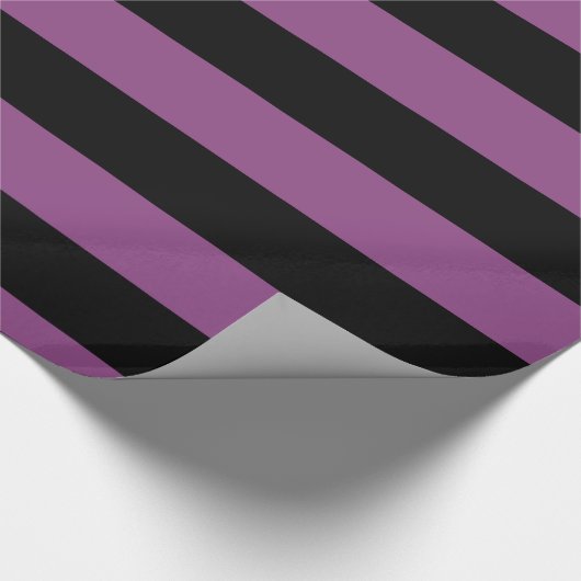 Plum Paars Black XL Stripes Pattern V Cadeaupapier (Hoek)