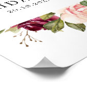 Plum Paars Blush Botanical Vrijgezellenfeest Welco Poster (Hoek)