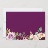 Plum Paars Blush Floral Modern Roos Gold Wedding Save The Date (Achterkant)