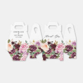Plum Paars Blush Pink Botanical Floral Wedding Bedankdoosjes (Uitgevouwen)