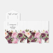 Plum Paars Blush Pink Botanical Floral Wedding Bedankdoosjes (Uitgevouwen)