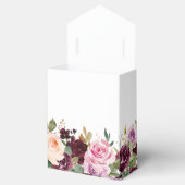 Plum Paars Blush Pink Botanical Floral Wedding Bedankdoosjes (Geopend)