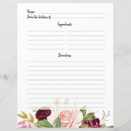 Plum Paars Blush Vrijgezellenfeest Recipcard