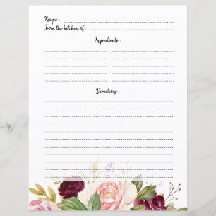 Plum Paars Blush Vrijgezellenfeest Recipcard