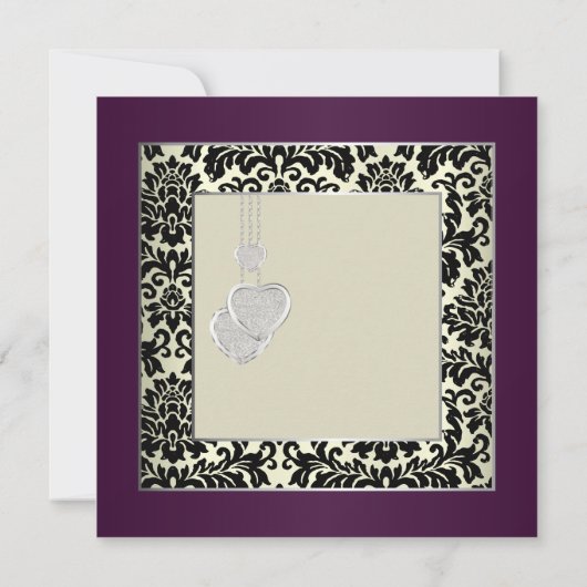 Plum Paars, Cream and Black Kaart (Achterkant)