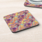 Plum Paars Crumpled Texture Bier Onderzetter (Linkerzijde)