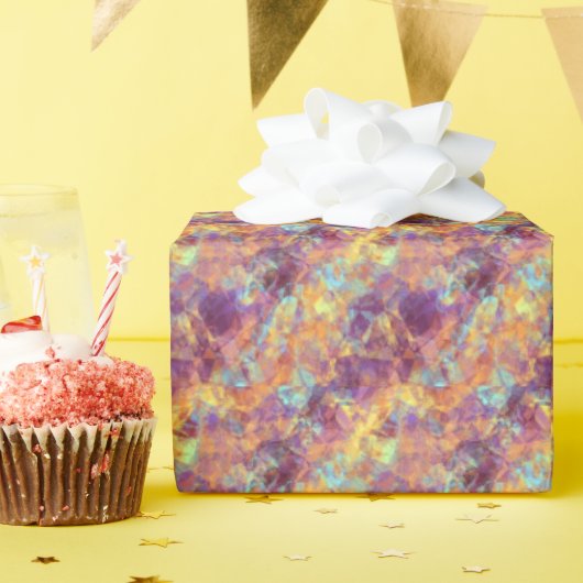 Plum Paars Crumpled Texture Cadeaupapier (Verjaardagsfeest)