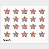 Plum Paars Crumpled Texture Ster Sticker (Vel)