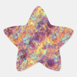 Plum Paars Crumpled Texture Ster Sticker