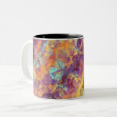 Plum Paars Crumpled Texture Tweekleurige Koffiemok (Voorkant links)