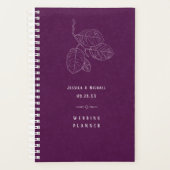 Plum Paars Delicate Leaf over het huwelijk Planner (Voorkant)