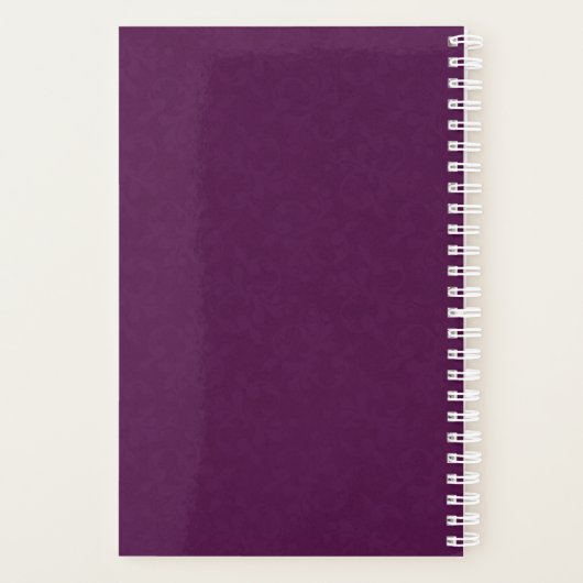 Plum Paars Delicate Leaf over het huwelijk Planner (Achterkant)