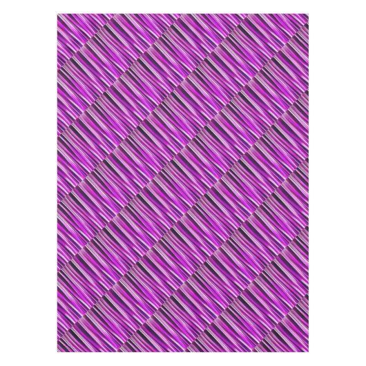 Plum Paars en Burgundy Stripy Lines Pattern Tafelkleed (Voorkant)